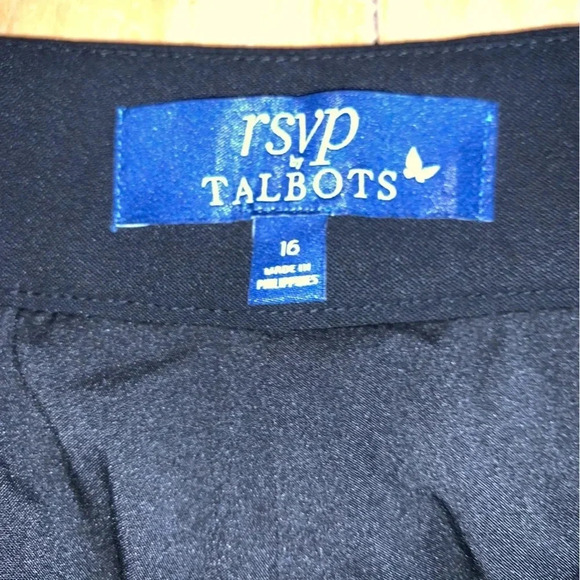 TALBOTS RSVP Ankle Pants Trousers Solid Black Size 16 Fully Lined Dress Slacks - Picture 4 of 10